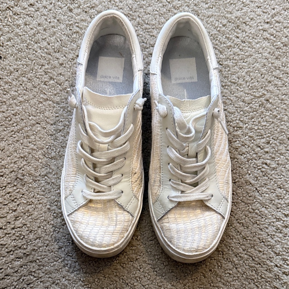 Dolce Vita Cream Textured Sneakers